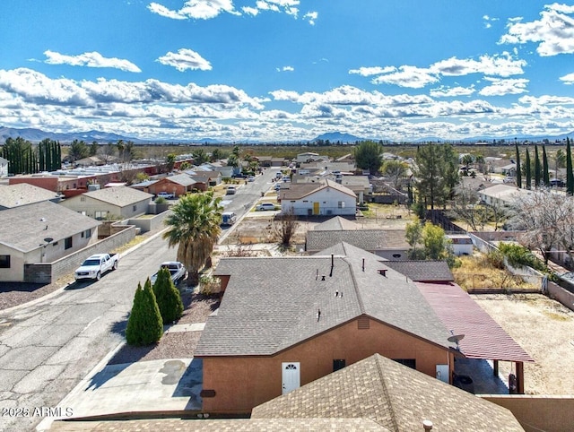 bird's eye view with a mountain view