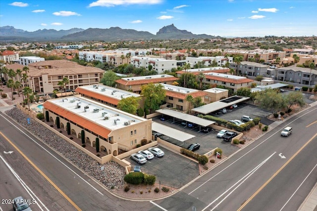 aerial view with a mountain view