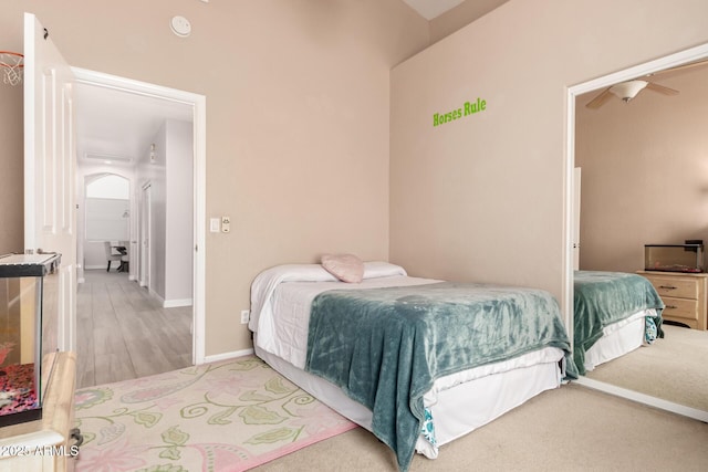 bedroom with carpet floors