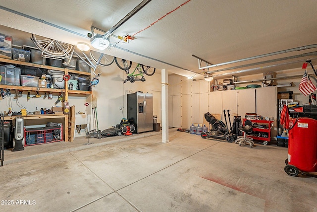 4554 W Detroit St, Chandler, AZ 85226 - garage with stainless steel refrigerator with ice dispenser and a garage door opener