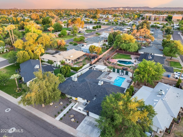 drone / aerial view with a residential view