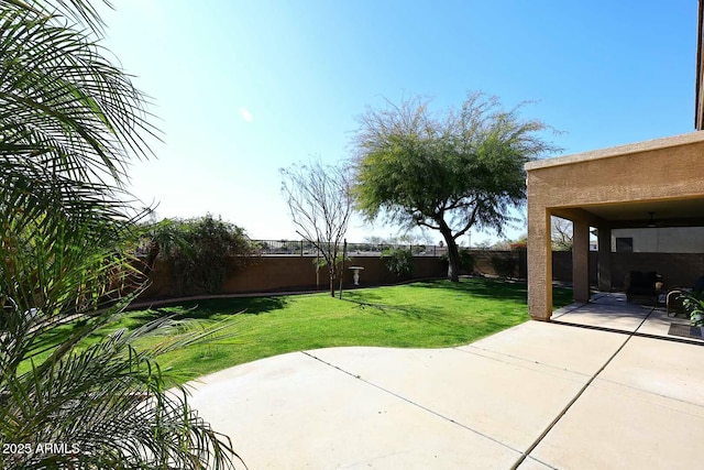 view of yard featuring a patio