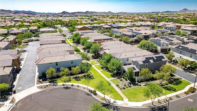 bird's eye view featuring a mountain view