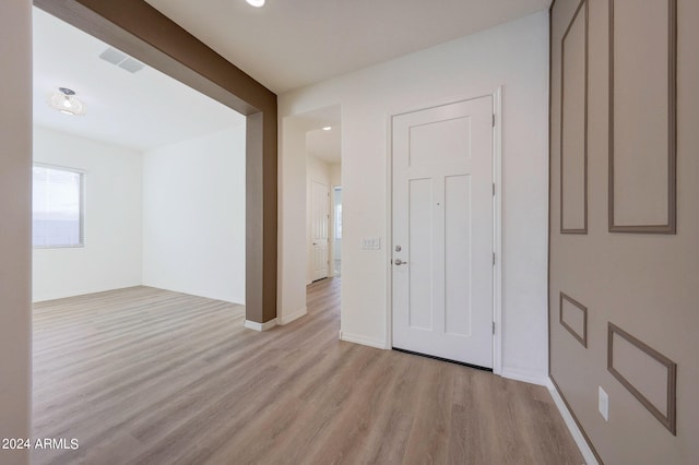 interior space with light wood-type flooring