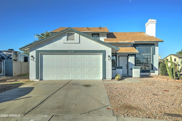 view of property with a garage