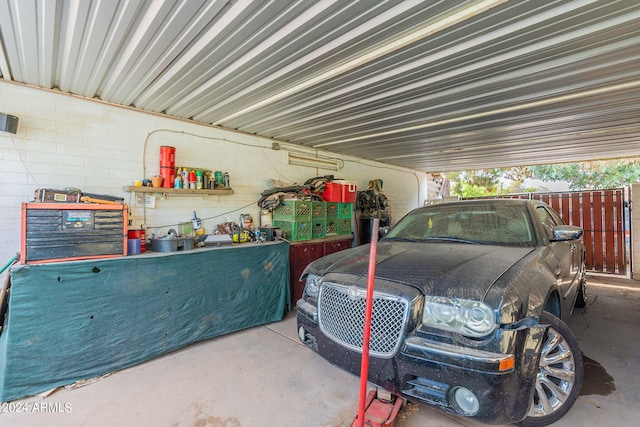 view of garage