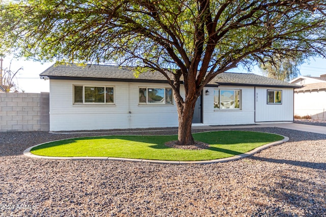 view of single story home