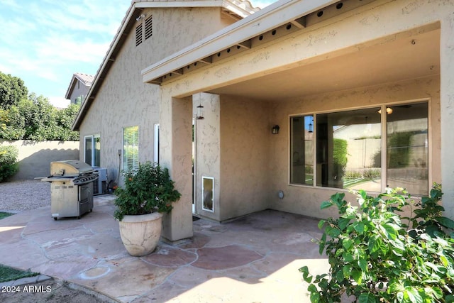 view of patio featuring area for grilling