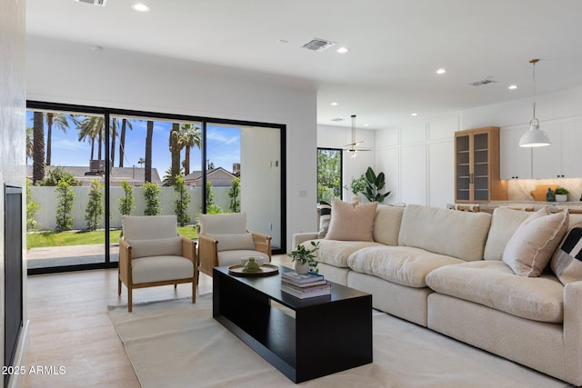 4301 E Sells Dr, Phoenix, AZ 85018 - living room featuring recessed lighting and light wood-type flooring