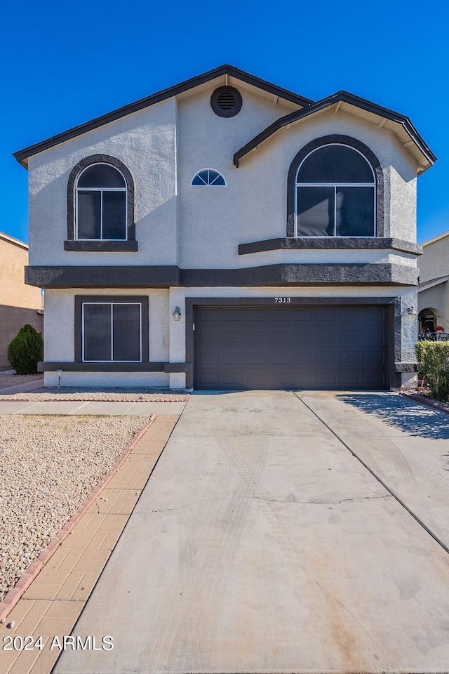 view of front facade with a garage