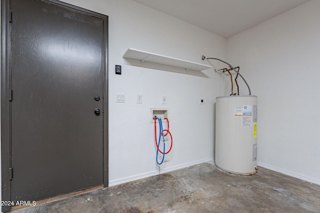 utility room with water heater