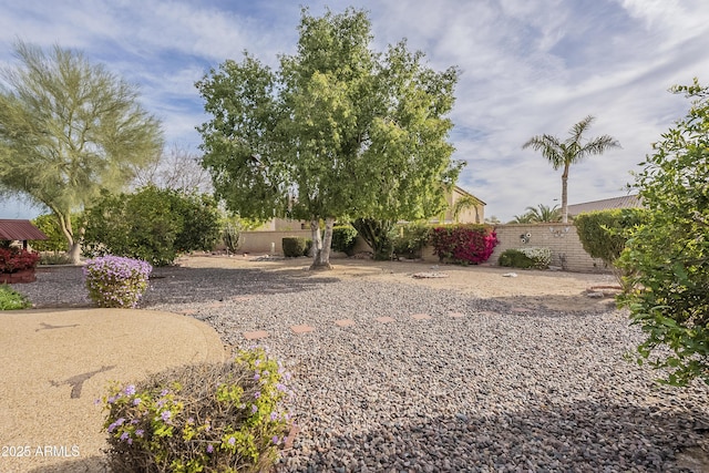 view of yard with fence