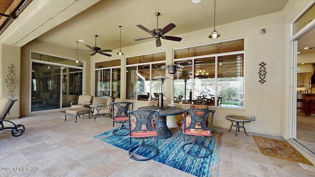 view of patio with ceiling fan