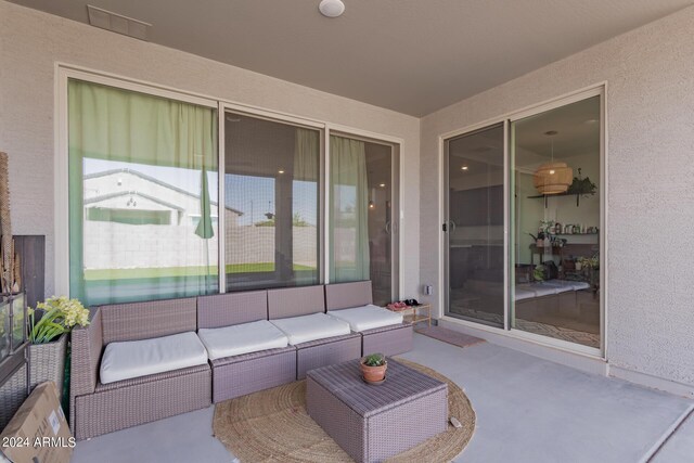 view of patio / terrace featuring an outdoor living space