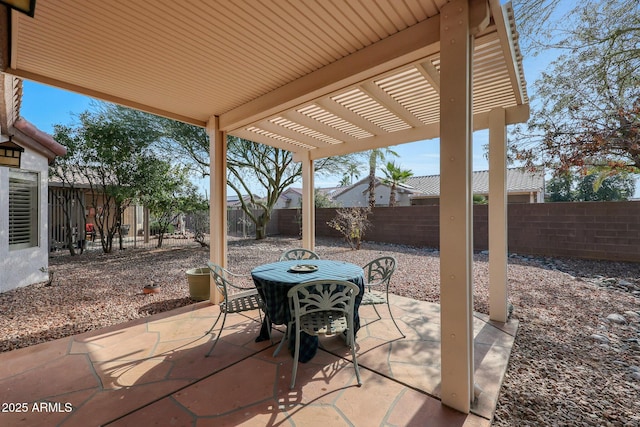 view of patio / terrace featuring a pergola