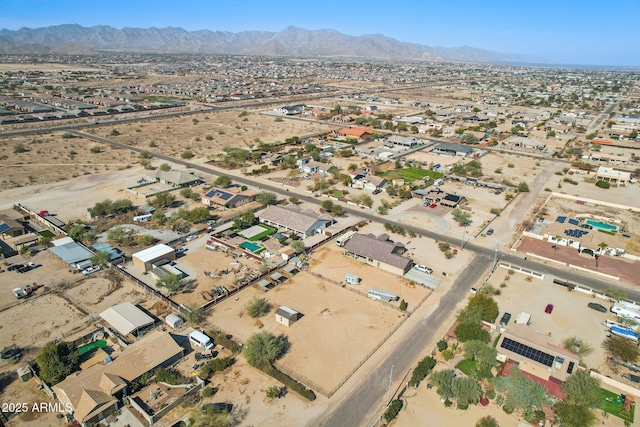 drone / aerial view with a mountain view