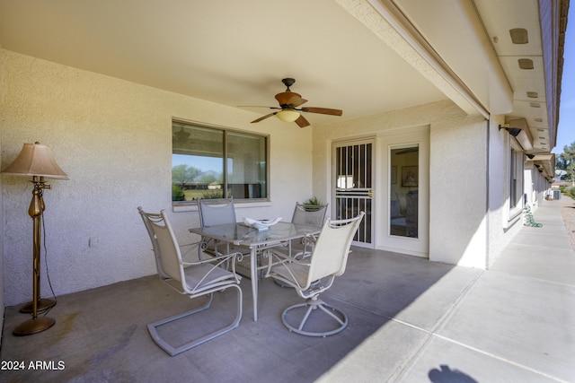 view of patio / terrace with ceiling fan