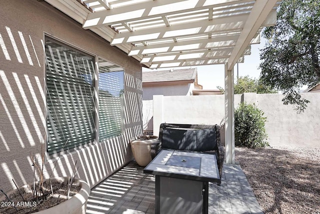 view of patio / terrace with a pergola