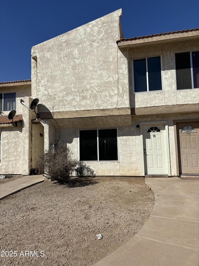 exterior space with a garage