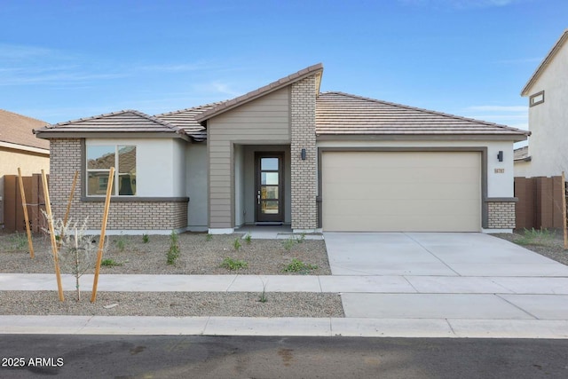 view of front of house with a garage