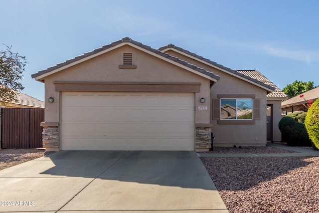 view of front of home with a garage