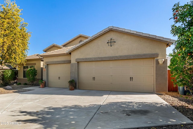 view of front of house with a garage