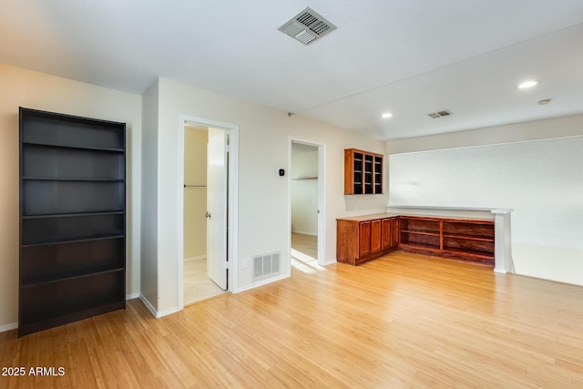 interior space featuring light hardwood / wood-style floors