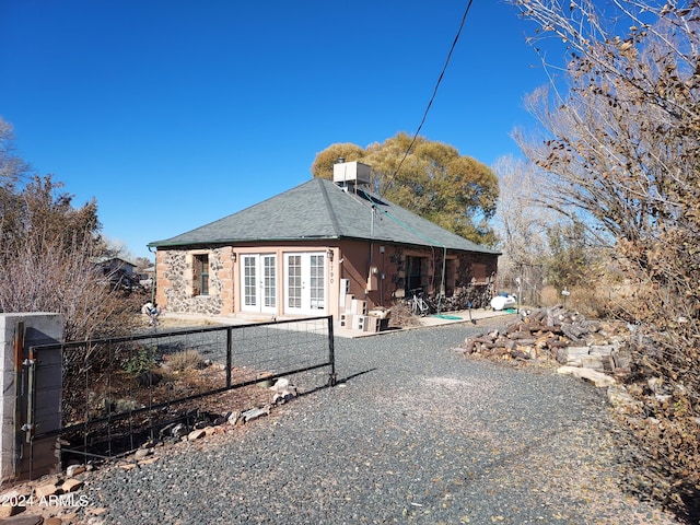 back of property with french doors