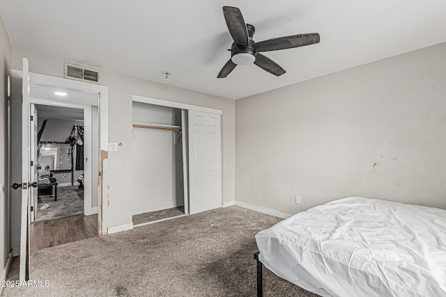 13039 N 19th Ave, Phoenix, AZ 85029 - carpeted bedroom featuring a closet, baseboards, and a ceiling fan