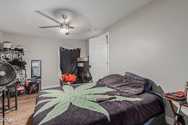 13039 N 19th Ave, Phoenix, AZ 85029 - bedroom with wood finished floors, a ceiling fan, and baseboards