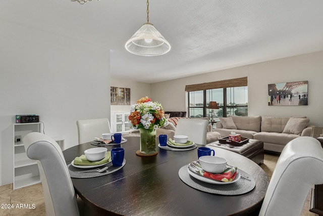 view of tiled dining room