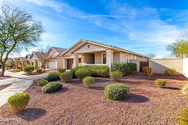 view of front of home with a garage