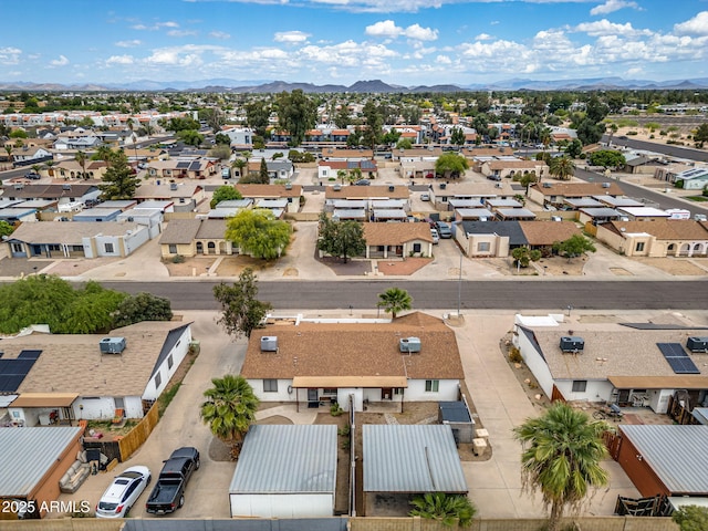 bird's eye view with a mountain view and a residential view