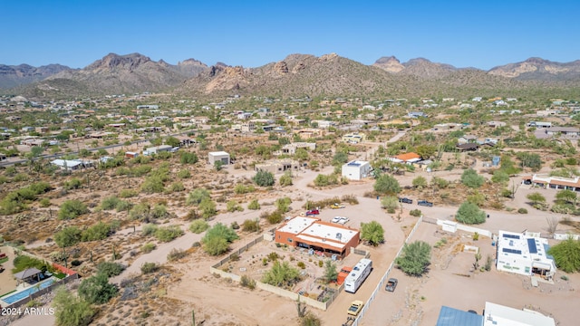 drone / aerial view with a mountain view