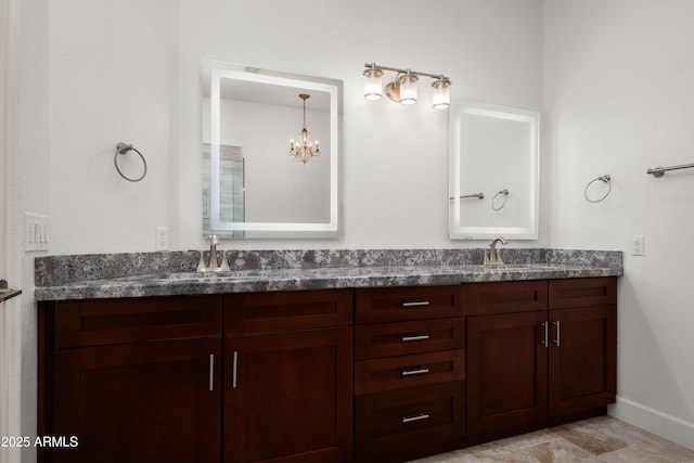 full bath featuring double vanity and a sink