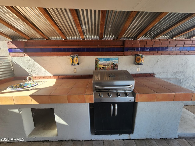 view of patio / terrace with an outdoor kitchen