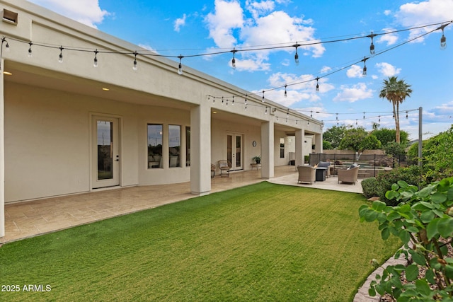2625 N 24th St Unit 22, Mesa, AZ 85213 - rear view of property with an outdoor living space, stucco siding, and a patio area
