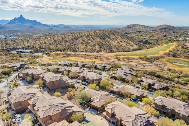 aerial view featuring a mountain view