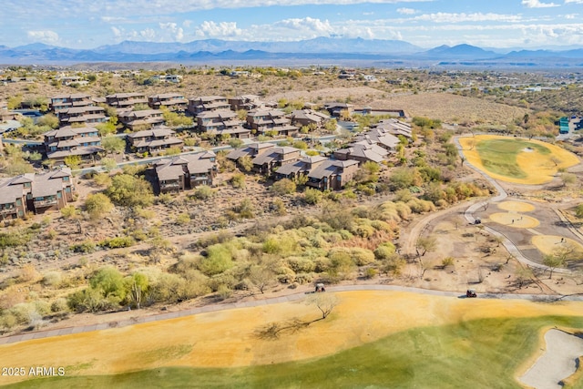 aerial view with a mountain view