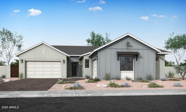 view of front of house with a garage