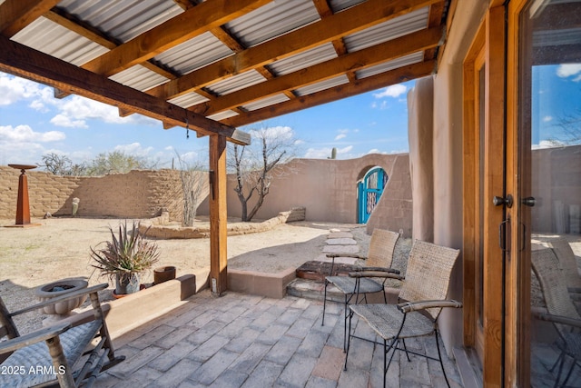 view of patio with a fenced backyard