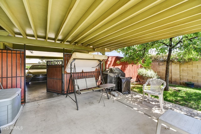 view of patio with a fenced backyard