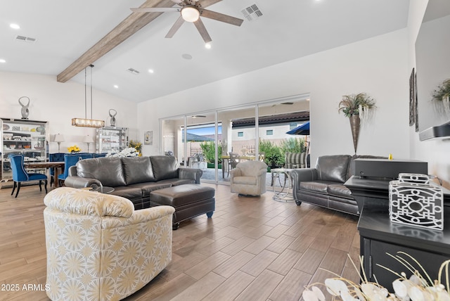 17385 W Sugar Hill Ct, Surprise, AZ 85388 - living area featuring a ceiling fan, wood finished floors, and recessed lighting