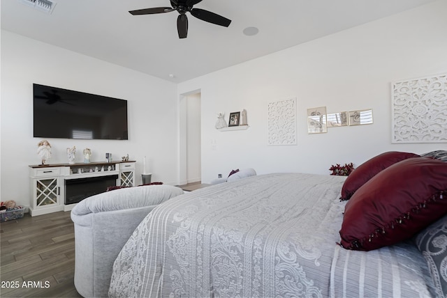 17385 W Sugar Hill Ct, Surprise, AZ 85388 - bedroom with wood finished floors and a ceiling fan