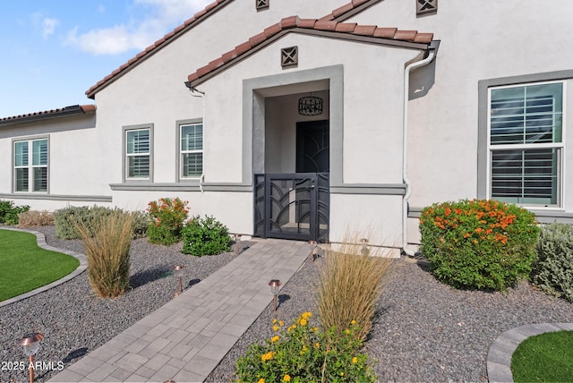 17385 W Sugar Hill Ct, Surprise, AZ 85388 - entrance to property with stucco siding and a tile roof