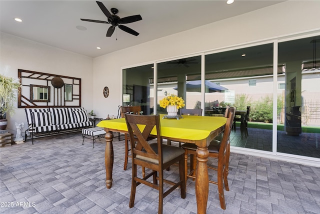 17385 W Sugar Hill Ct, Surprise, AZ 85388 - view of patio / terrace featuring outdoor dining area and ceiling fan