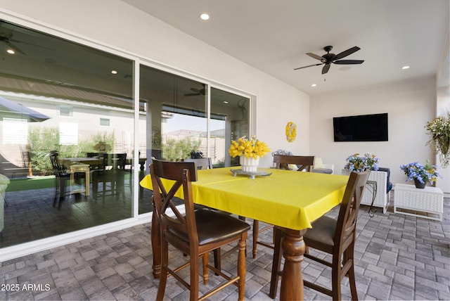 17385 W Sugar Hill Ct, Surprise, AZ 85388 - dining area with ceiling fan, plenty of natural light, and recessed lighting