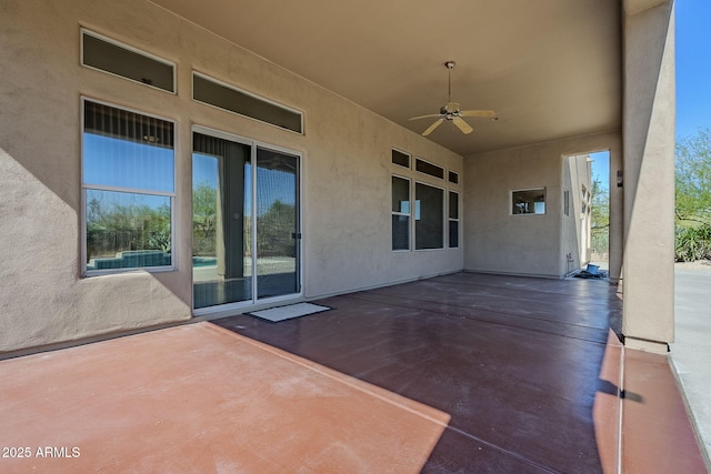 view of patio with a ceiling fan