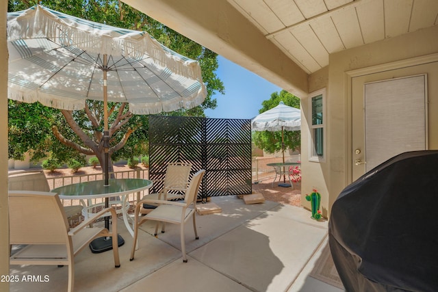 5830 E Mckellips Rd Unit 2, Mesa, AZ 85215 - view of patio / terrace featuring outdoor dining space and area for grilling