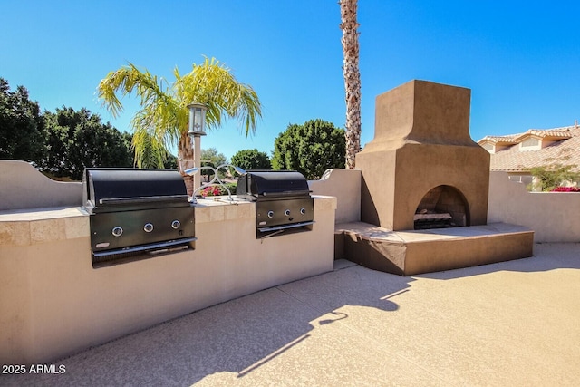 5830 E Mckellips Rd Unit 2, Mesa, AZ 85215 - view of patio with exterior fireplace